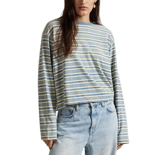 Polo Ralph Lauren Striped Jersey Cropped Long Sleeve Tee